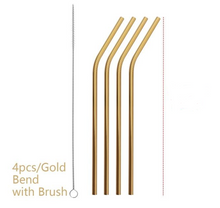 Colorful Reusable Stainless Steel Straws (4 pcs)