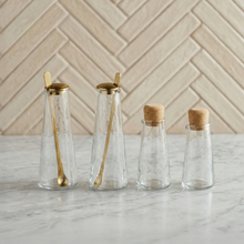 Handblown Glass and Brass Carafe
