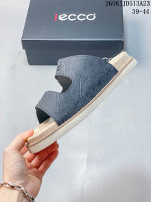 ECCO Two-Strap Slide Sandals in Slate Blue