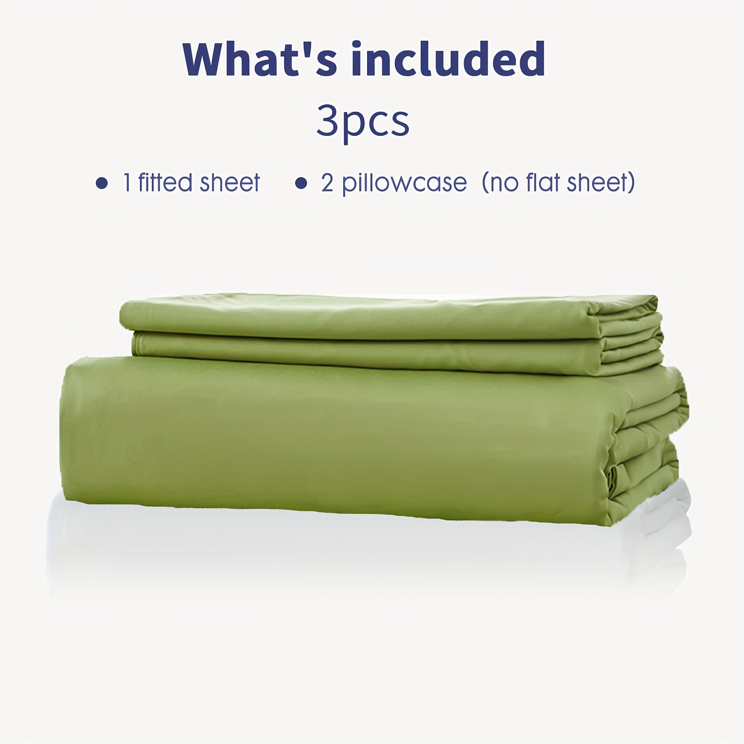 3pcs 100% Polyester Fitted Sheet Set, (1*Fitted Sheet + 2*Pillowcases, Without Core), Deep Pocket Up to 18\