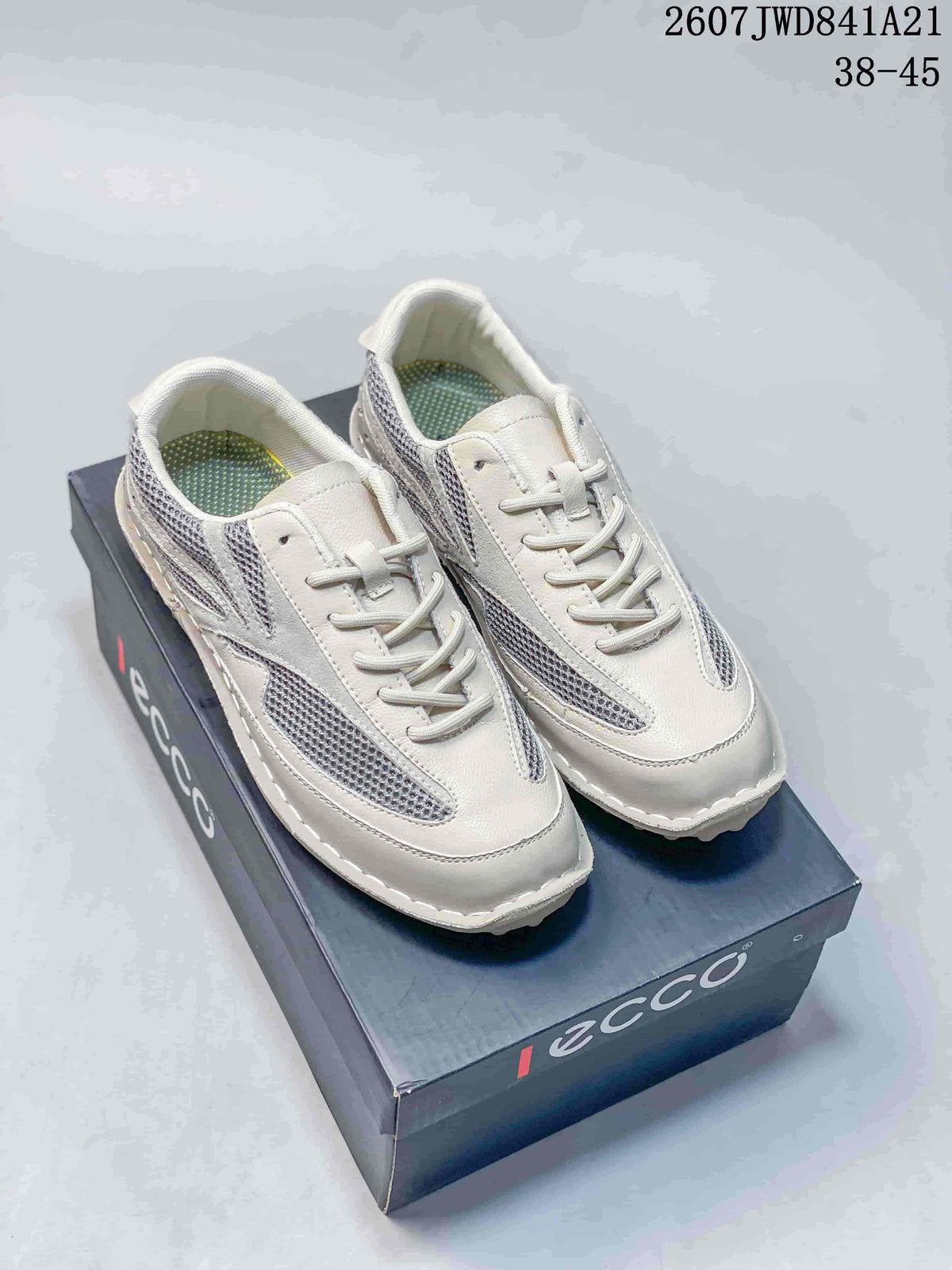 ECCO 2607JWD841A21 White and Gray Mesh Sneakers