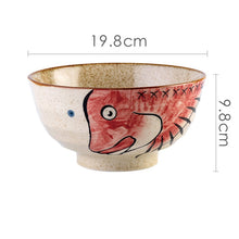 Hand-painted Japanese Underglaze Ceramic Ramen & Rice Bowl Set