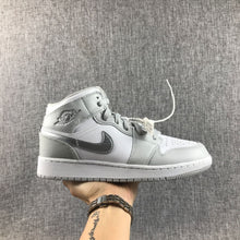 Jordan Air Jordan 1 Mid GS White Silver Sneakers