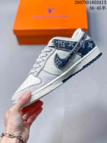 Nike SB Dunk Low LV-Pattern Grey White Sneakers