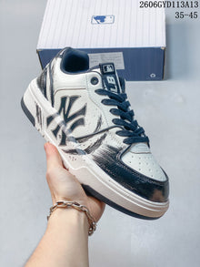 MLB NY Graffiti Platform Sneakers, White and Navy