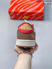 Nike Air Jordan 1 Low Year of the Horse Sneakers Red and Grey