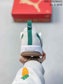 PUMA 180 White and Green Platform Sneakers