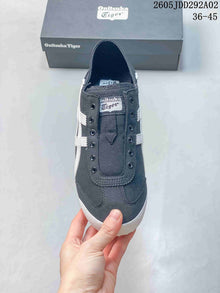 Onitsuka Tiger Mexico 66 Slip-On Sneakers in Charcoal and White