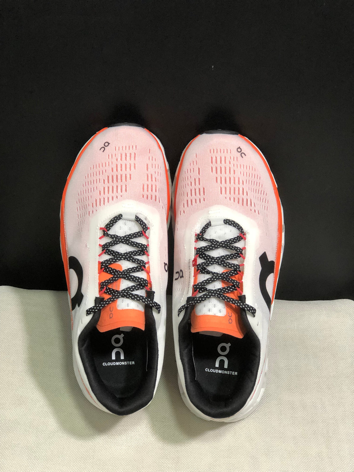 On Cloudmonster 2 Running Shoes in White and Orange