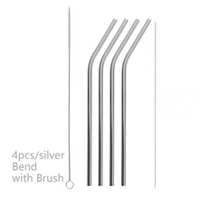 Colorful Reusable Stainless Steel Straws (4 pcs)