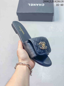 Chanel Quilted CC Slide Sandals in Navy
