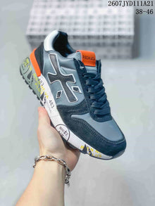 Premiata 2607 TYD111A21 Grey Navy Orange Sneakers