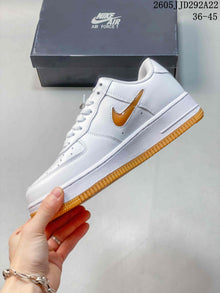Nike Women’s Air Force 1 Shadow Sneakers, White and Orange