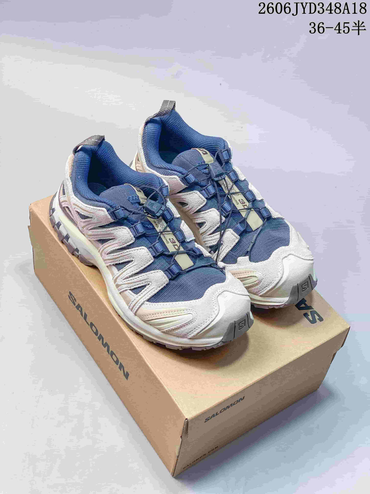 Salomon XT-3D Trail Running Shoes in Blue and Off-White