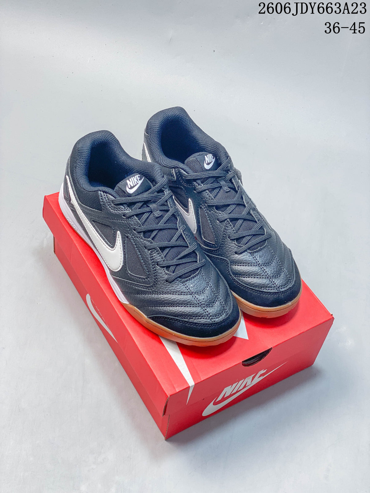 Nike Gato Low-Top Sneakers in Charcoal and White