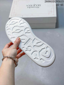 Alexander McQueen White Low-Top Sneakers with Gray Heel