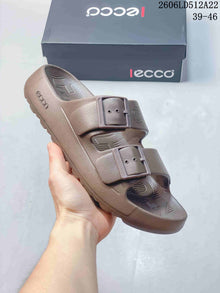 ECCO Double-Buckle Slide Sandals in Taupe 2606LD512A22