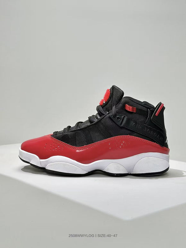 Jordan 6 Rings Black Red High-Top Sneakers