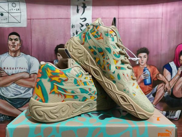 Puma Khaki Floral Pattern Sneakers