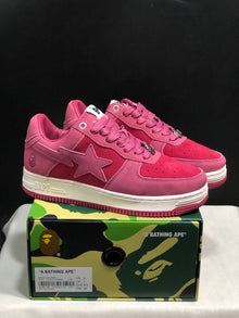 BAPE Bape Sta Low-Top Sneakers Pink and Cream