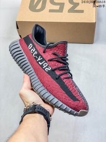 Adidas Yeezy Boost 350 V2 Sneakers in Gray and Red