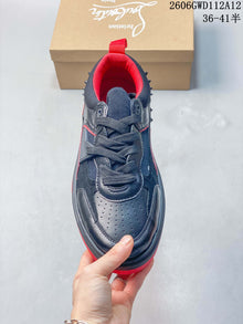 Christian Louboutin Funnyto Flat Low-Top Sneakers, Black and Red