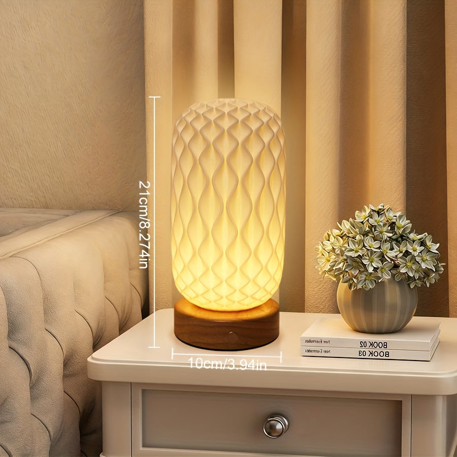 2pcs Modern Elegant Touch Control Table Lamp, 3-Color LED Adjustable Stepless Brightness Adjustment. Suitable for Living Room, Bedroom, Halloween Decorations And Thanksgiving Celebrations, Festival Lighting, Rechargeable Desk Lamp. Available In 1pc.