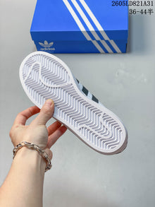 Adidas Superstar White and Black Shell-Toe Sneakers