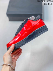 Nike Air Force 1 Low Red Black Patent Sneakers