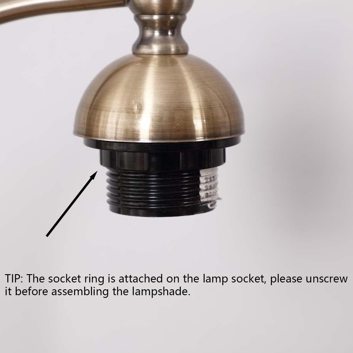 Tiffany Style Stained Glass Flower Petal Table Lamp with Brass Base for Home Decor (Light Blue, 8 in Rose Lily)