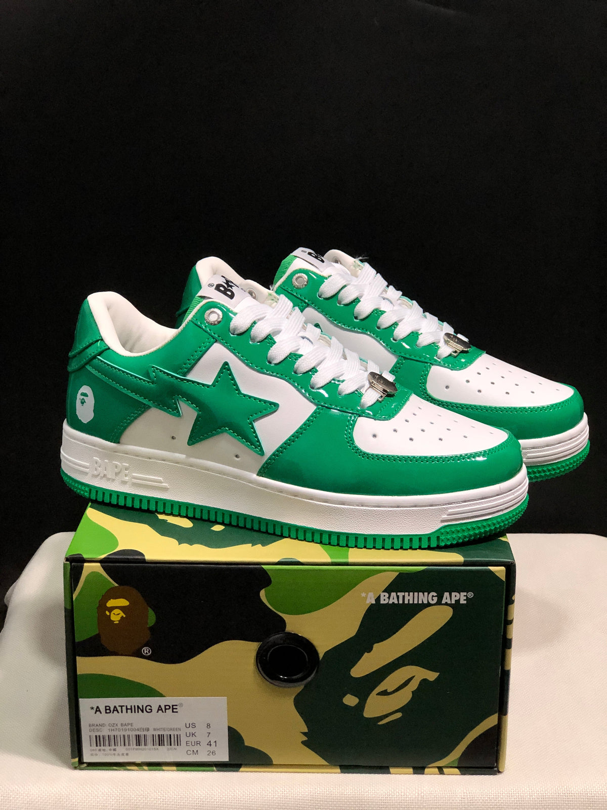 BAPE STA Low-Top Sneakers White and Green