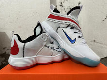 Nike White and Red Basketball Sneakers with Strap