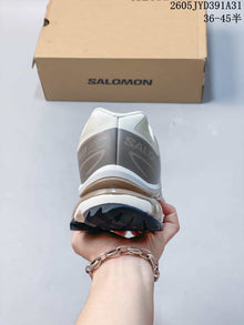 Salomon XT-6 Low-Top Sneakers in White and Taupe