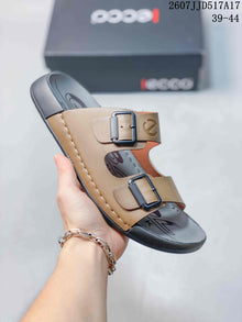 ECCO Double-Buckle Sandals Brown Black 2607JJD517A17