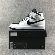 Jordan Air Jordan 1 Mid White Black Metallic Silver Sneakers