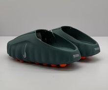 Nike Dark Green Slides with Orange Sole Details