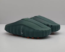 Nike Dark Green Slides with Orange Sole Details