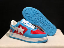 BAPE BAPE STA Low-Top Sneakers Blue Red White Marvel Style