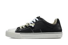 Black Low-Top Sneakers with Contrast Laces and White Sole