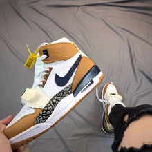Air Jordan Legacy 312 High-Top Sneakers in White and Tan