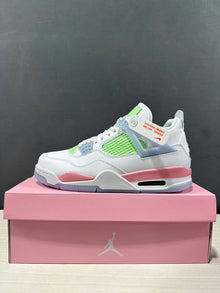 Air Jordan 4 Retro White Pink Green Sneakers IB7068-100