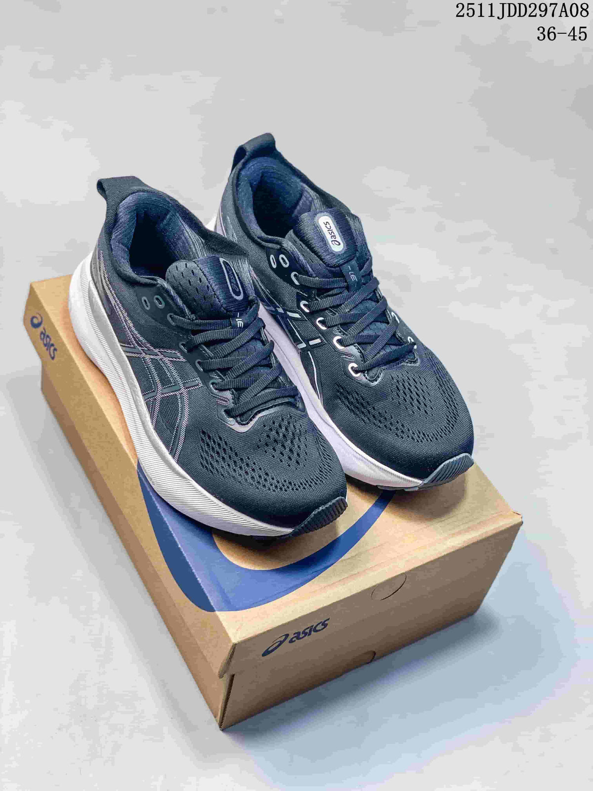 ASICS Running Shoes in Dark Gray and White