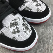 Jordan Air Jordan 1 Mid Black Red Newspaper Print 852542-061