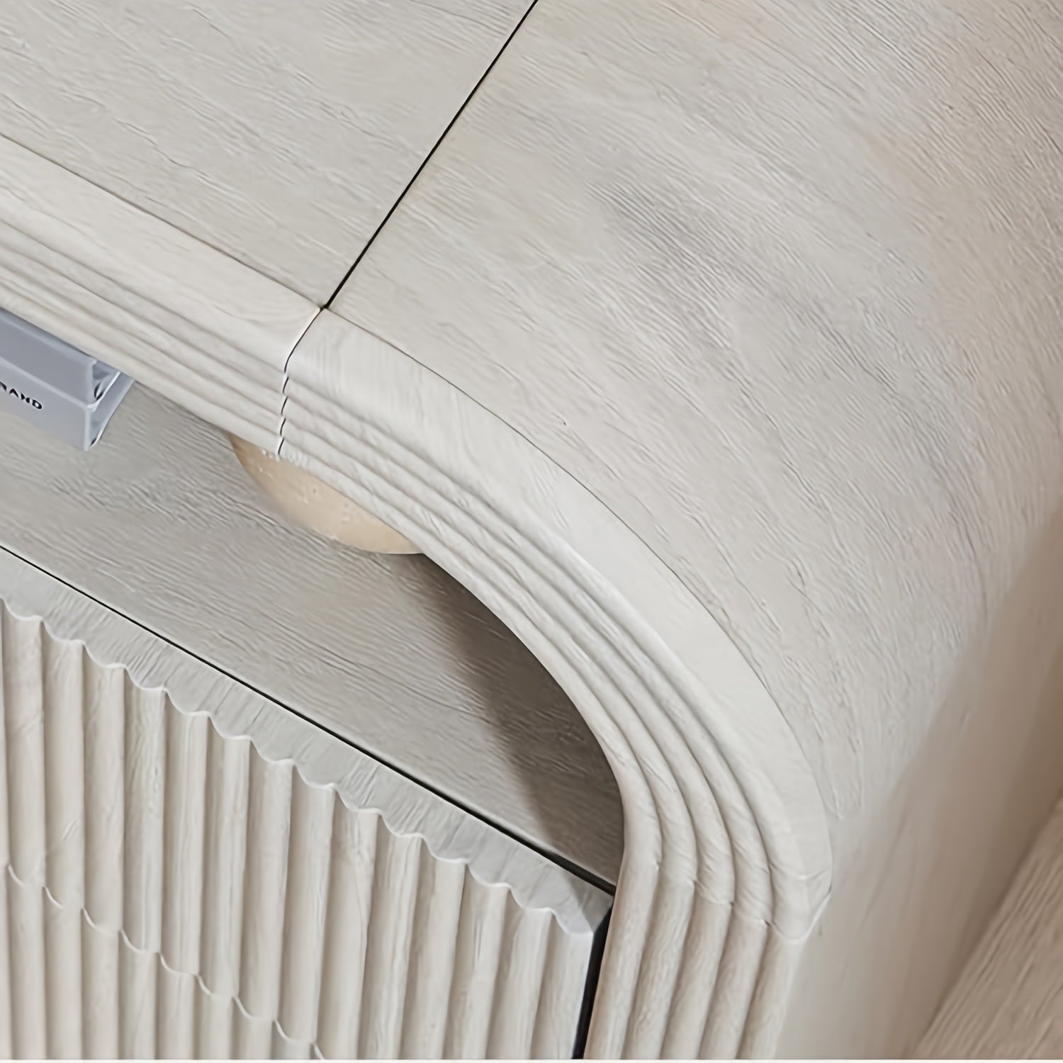 Vertical Striped Double Drawer Nightstand (With Charging Function), 24-Inch Modern Rounded Corner Design, Suitable for Bedroom And Living Room Storage Side Table