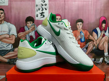 Nike White and Green Low-Top Sneakers