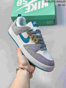 Nike SB Alleyoop Low-Top Skate Shoes in Gray and Teal