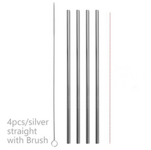 Colorful Reusable Stainless Steel Straws (4 pcs)