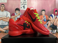 Nike Kobe 6 Red Basketball Sneakers with Volt Laces