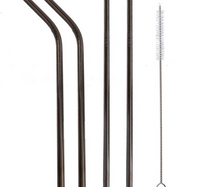 Colorful Reusable Stainless Steel Straws (4 pcs)