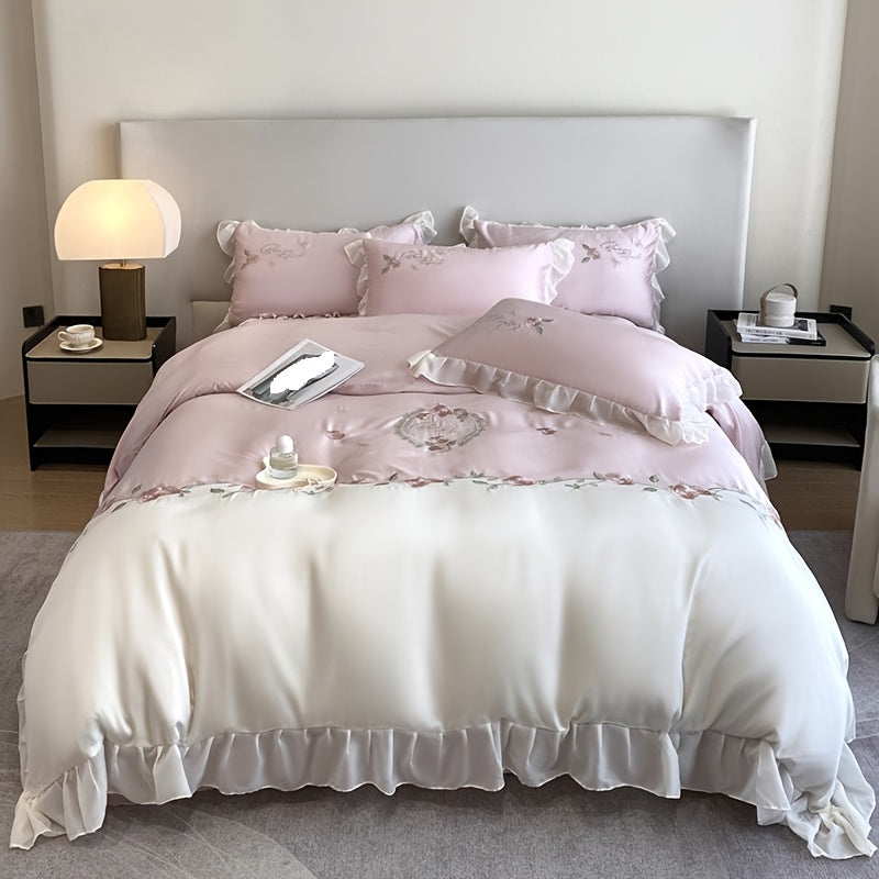 European And American Light Luxury Four-piece Bedding, High-end Embroidery Lace Quilt Cover, Bed Sheets, Princess Style